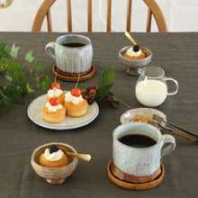 画像をギャラリービューアに読み込む, 萩面取珈琲碗(皿付)<波多野英生> hagi mentori-kohiwan <Hideo Hadano>