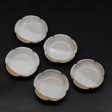 画像をギャラリービューアに読み込む, 萩輪花皿(大)・掛分5枚組<窯職人> hagi-rinkazaradai-kakewake-5 <syokunin>