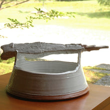 画像をギャラリービューアに読み込む, 白萩手付花器 <波多野英生> sirahagi tetuki-kaki <Hideo Hadano>