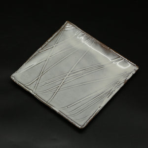 White clover plate &lt;Hideo Hatano&gt;<br> shirahagi-zara1<br> ＜Hideo Hadano＞