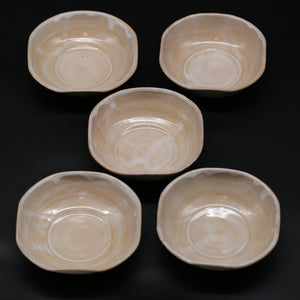 Hagi flat bowl (5 pieces) &lt;Kiln craftsman&gt;<br> hagi-hirabachi-5mai＜syokunin＞