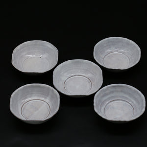 Hagi flat bowl (5 pieces) &lt;Kiln craftsman&gt;<br> hagi-hirabachi-5mai＜syokunin＞