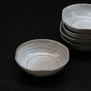 Hagi flat bowl (5 pieces) &lt;Kiln craftsman&gt;<br> hagi-hirabachi-5mai＜syokunin＞