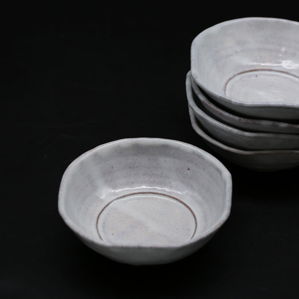 Hagi flat bowl (5 pieces) <Kiln craftsman><br> hagi-hirabachi-5mai＜syokunin＞