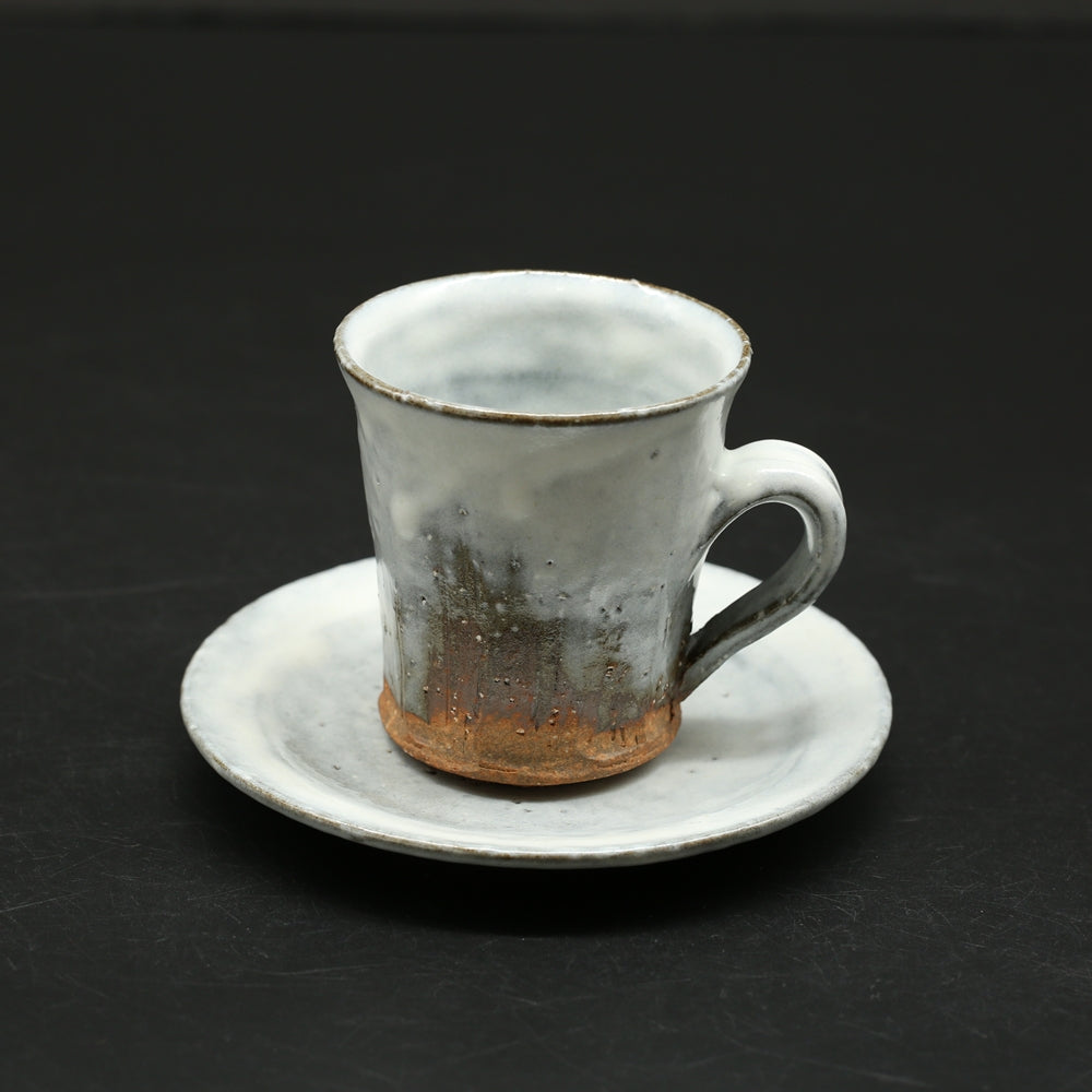 萩珈琲碗(皿付) ＜波多野英生＞ hagi kohiwan sara ＜Hideo Hadano＞