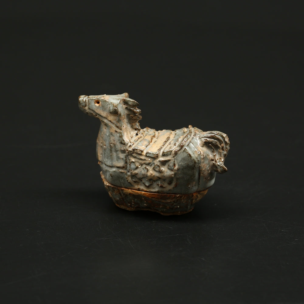 萩午香合（グレー）＜波多野英生＞ hagi uma-kougou gray ＜Hideo Hadano＞