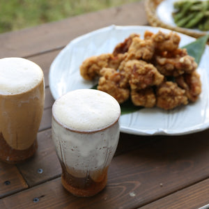 Hagi Beer Sake Cup, White Hagi &lt;Hideo Hatano&gt;<br> hagi-mugisyunomi shirahagi<br> ＜Hideo Hadano＞