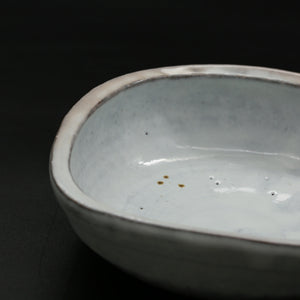Shirahagi kiln strange square bowl &lt;Hideo Hatano&gt;<br> shirahagi youhen-yohoubachi<br> ＜Hideo Hadano＞