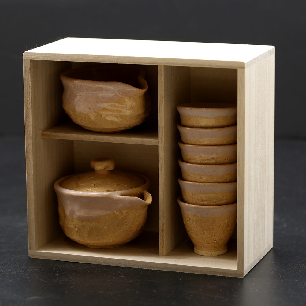 萩煎茶器（鬼萩）＜窯職人＞hagi-senchaki-onihagi＜syokunin