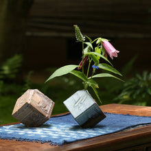 Load image into Gallery viewer, Hagi corner flower vase, loquat &lt;Hideo Hatano&gt;&lt;br&gt; hagi-kakuhanaire biwa &lt;Hideo Hadano&gt;
